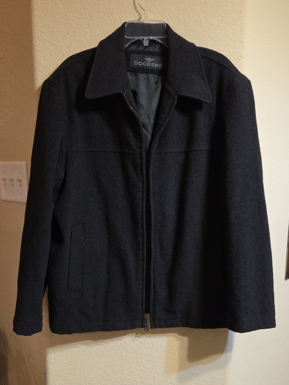 Dockers Men's Premium Wool-Blend Zip-Up Jacket